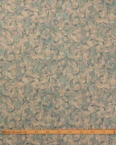 Alternative view of Støvet mintgtønt mønster på beige bund - Patchwork