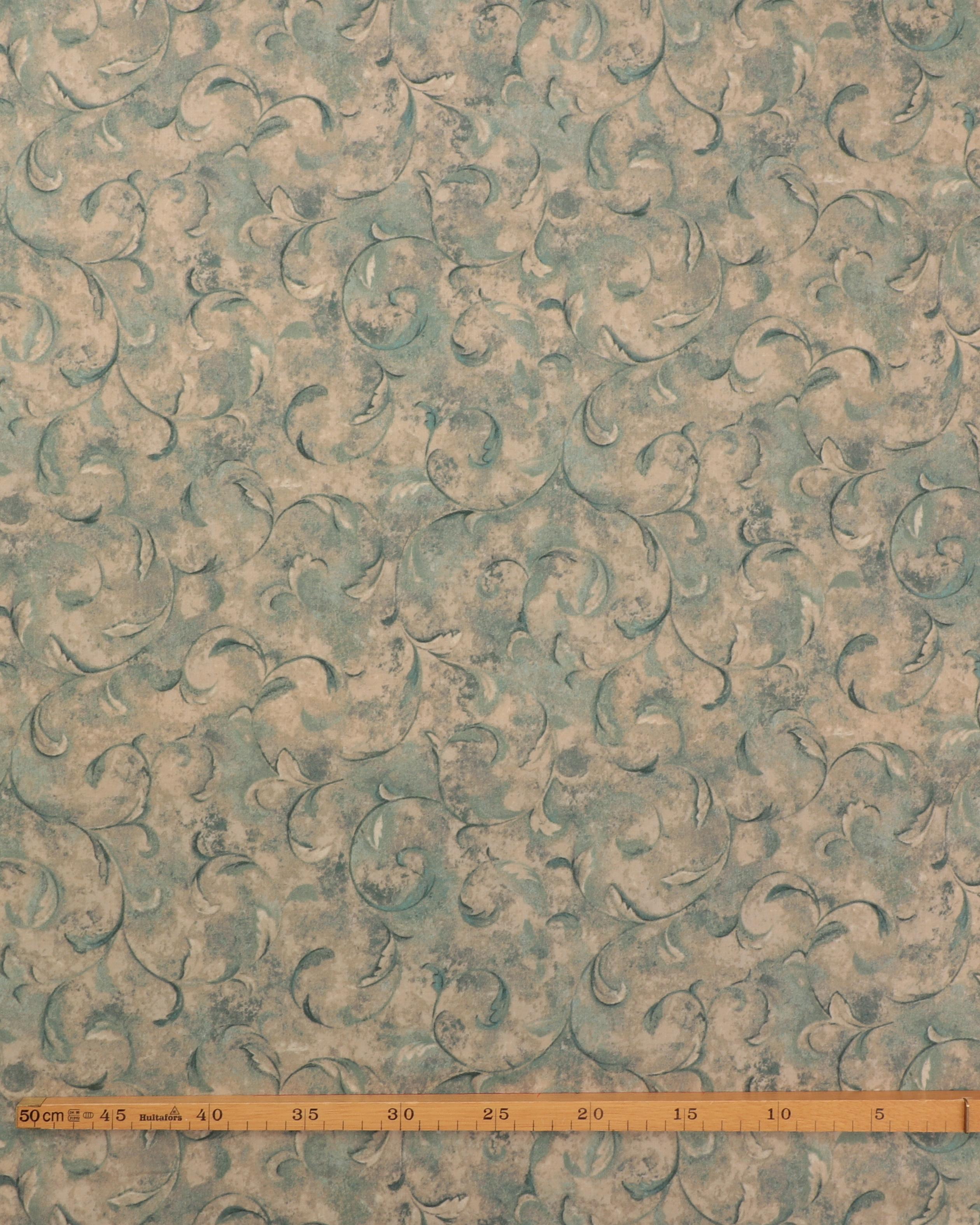 Støvet mintgtønt mønster på beige bund - Patchwork 4 Støvet mintgtønt mønster på beige bund - Patchwork - Billede 2