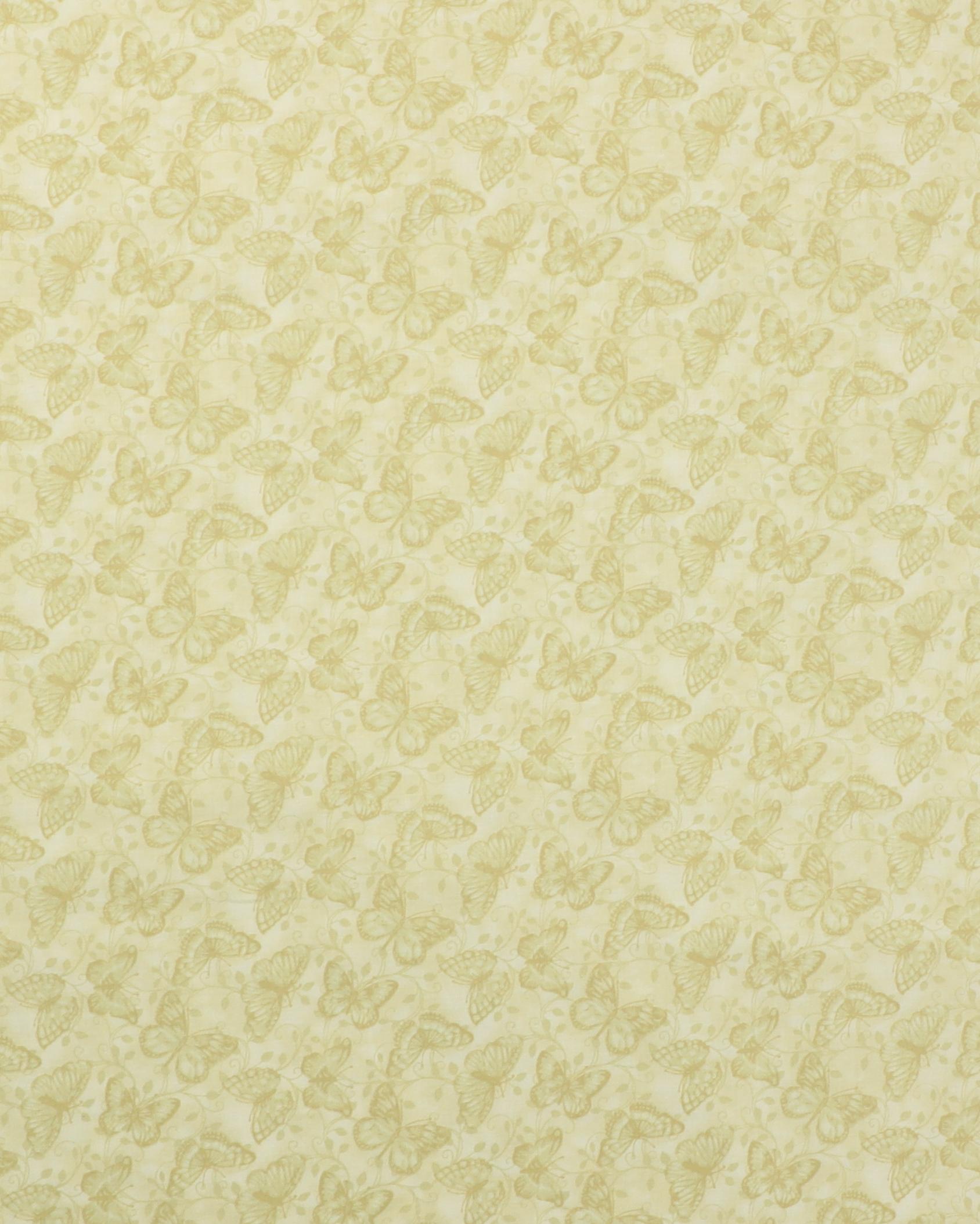 Sart lysegrøn med lysegrønne sommerfugle - Patchwork - 100% Bomuld