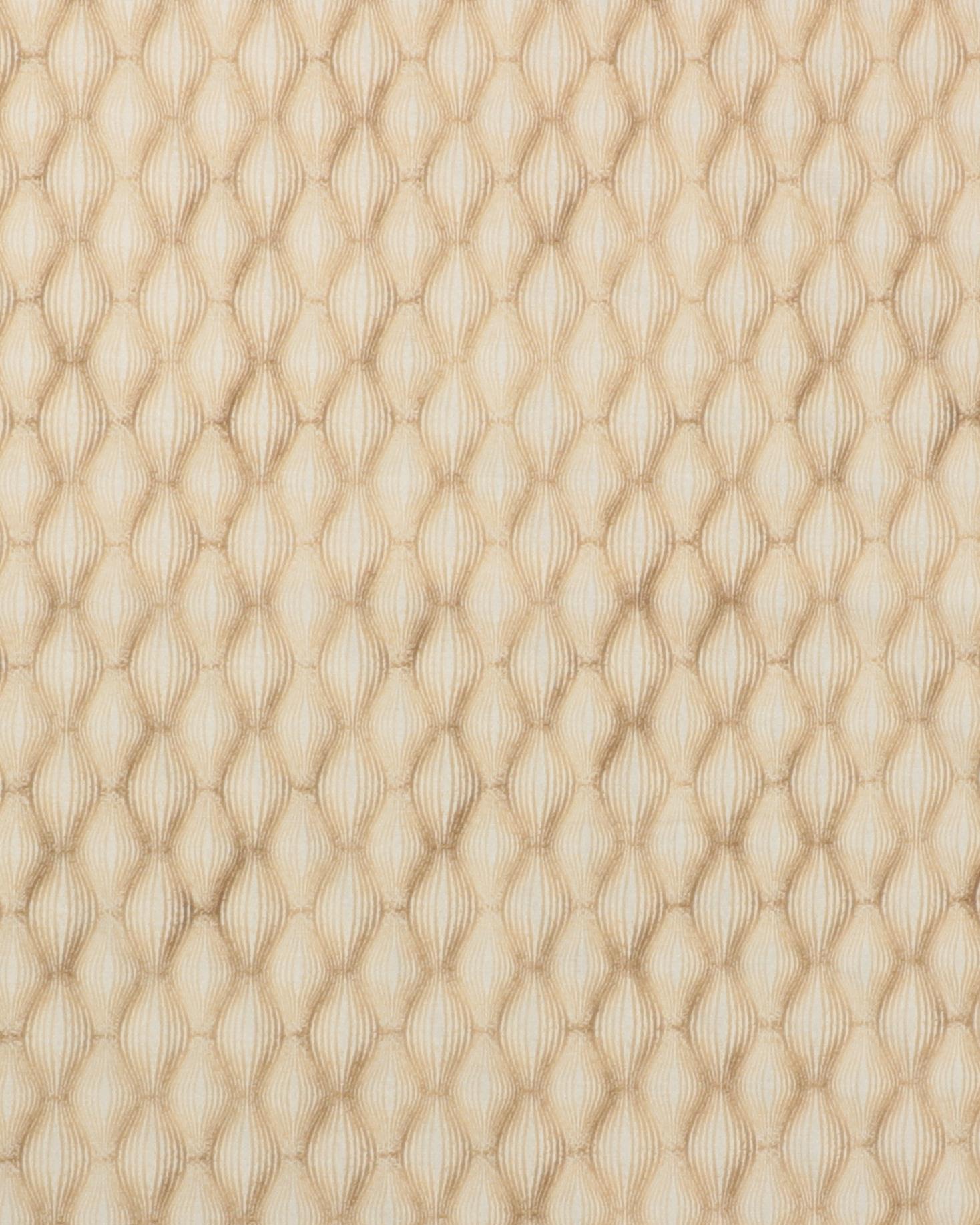 Cremefarvet bund med mønster i brun - Patchwork - 100% Bomuld