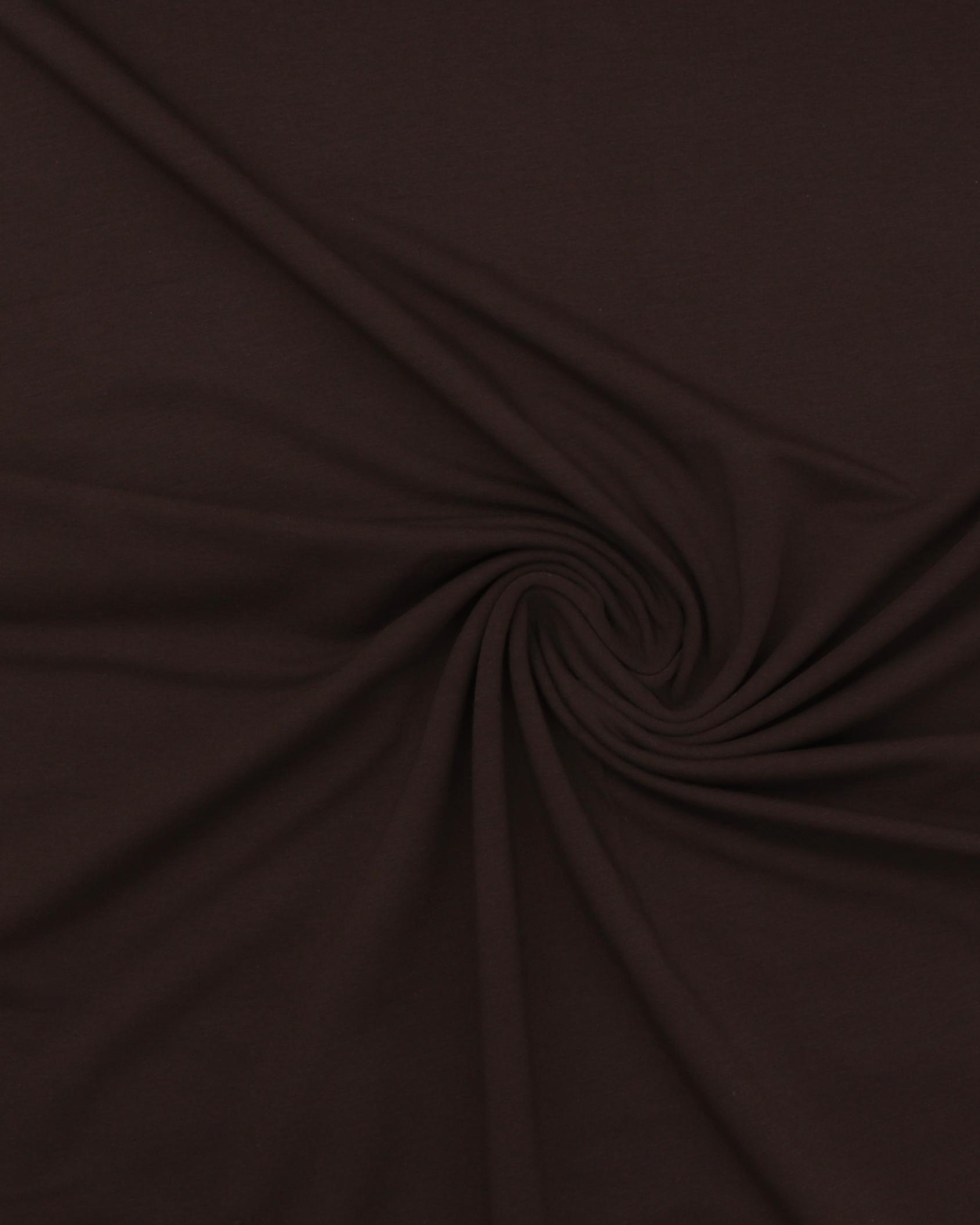Ensfarvet French Terry - 179 mørkebrun - 3% Elastan, 97% Bomuld