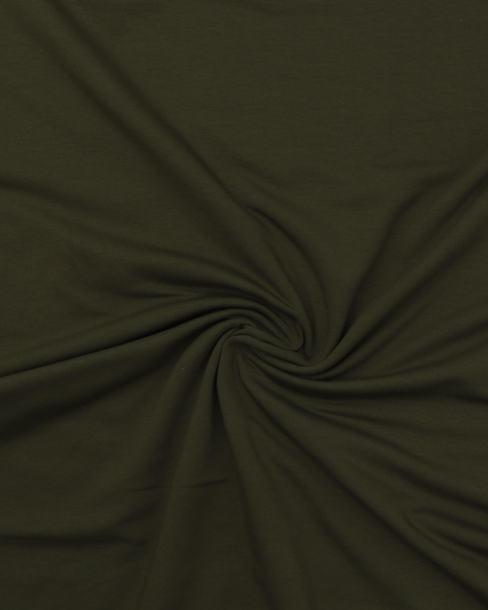 Ensfarvet Isoli - 764 armygrøn - 95% Bomuld, 5% Elastan