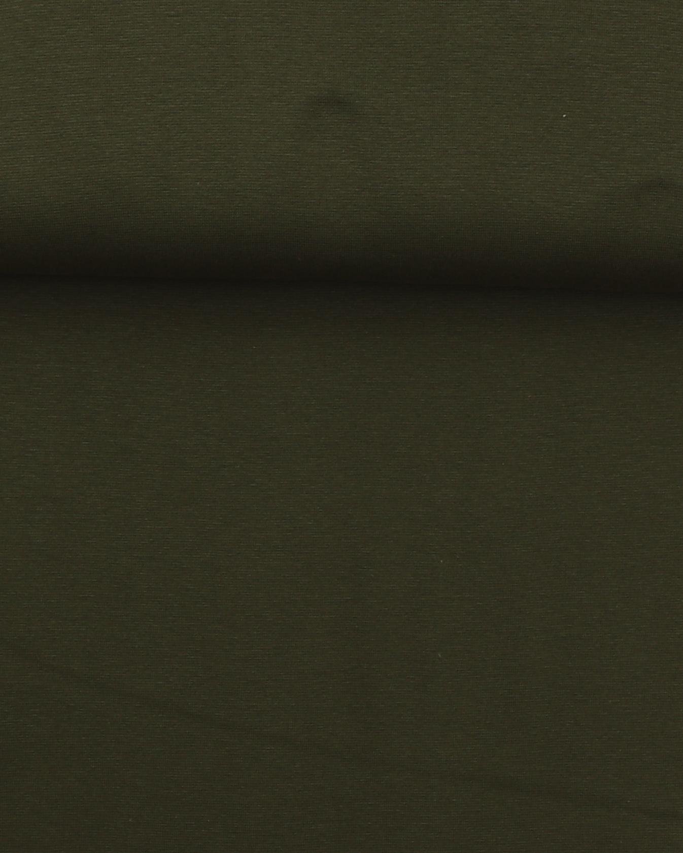 Ensfarvet rib - 764 armygrøn - 95% Bomuld, 5% Elastan