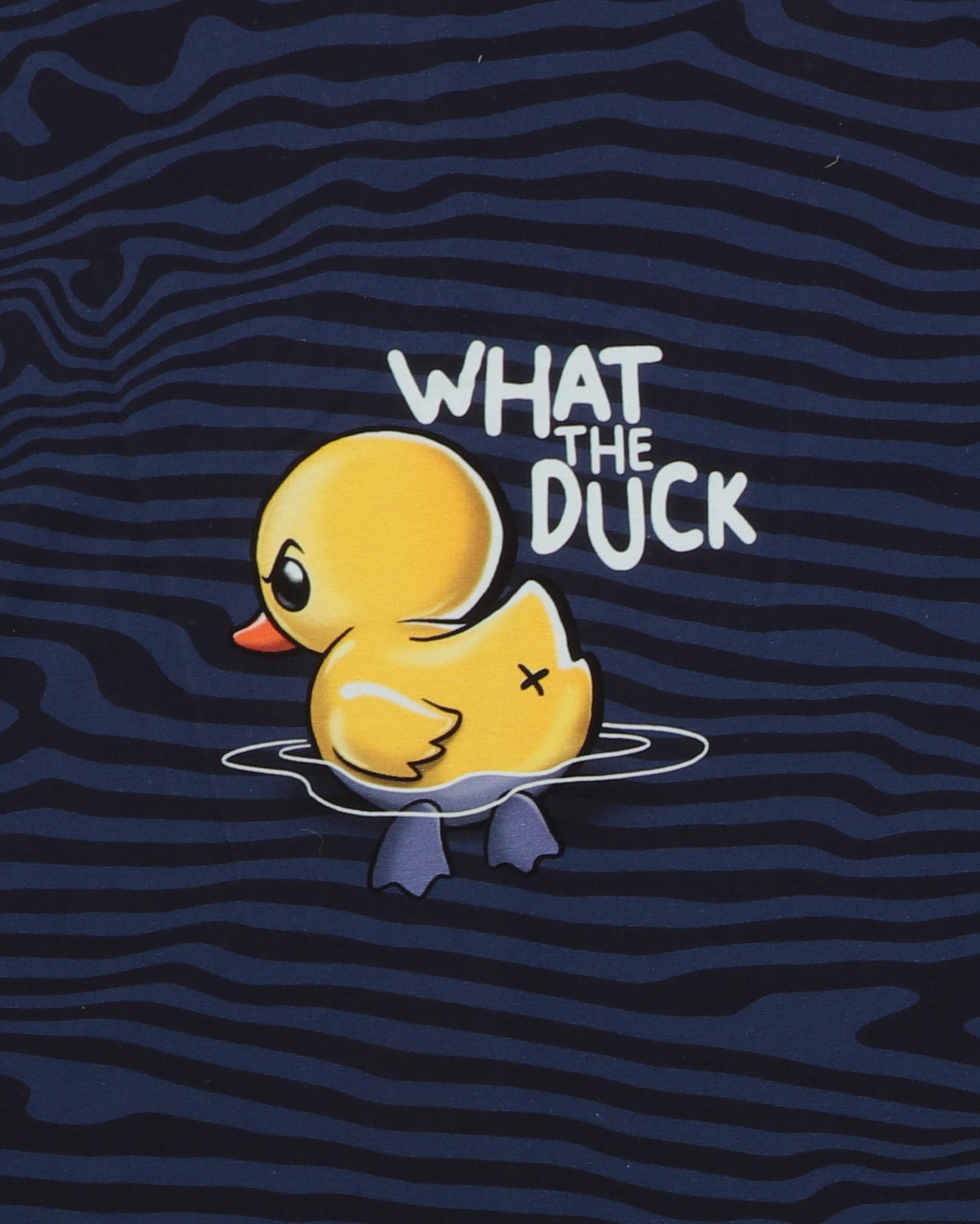 Lidt sur and på vandmønster i blå farver - French Terry - 95% Bomuld, 5% Elastan