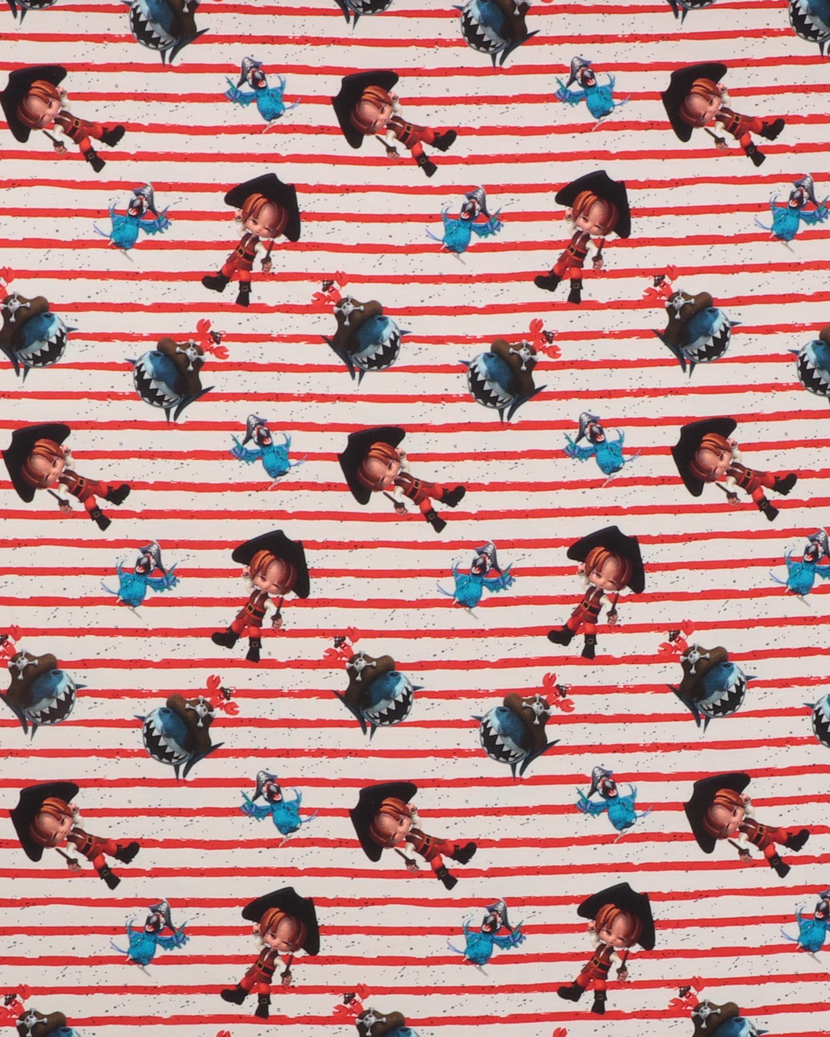 Pigepirat og en farlig haj - Jersey - 95% Bomuld, 5% Elastan