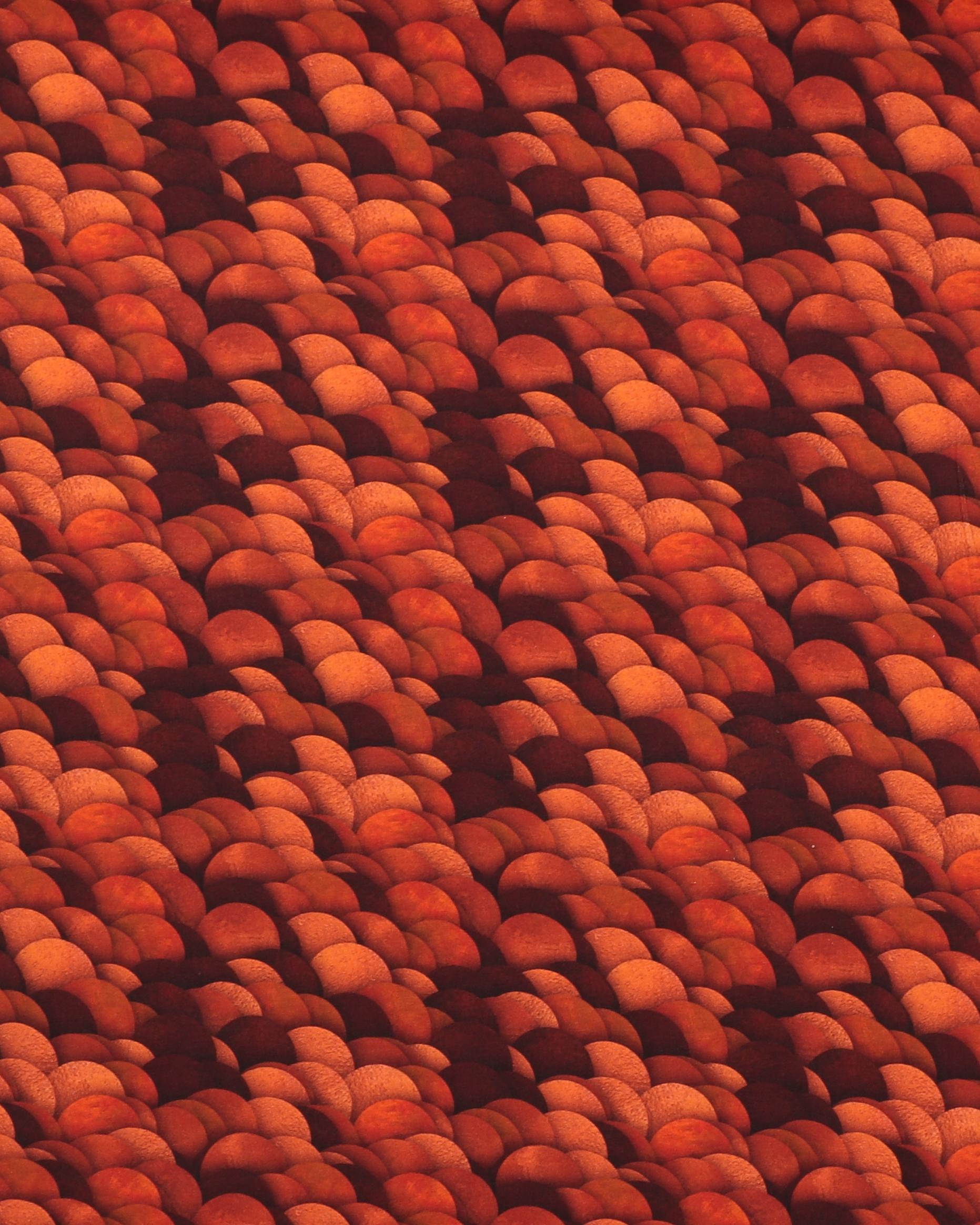 Mønster i brændte orange og røde farver - Jersey - 95% Bomuld, 5% Elastan