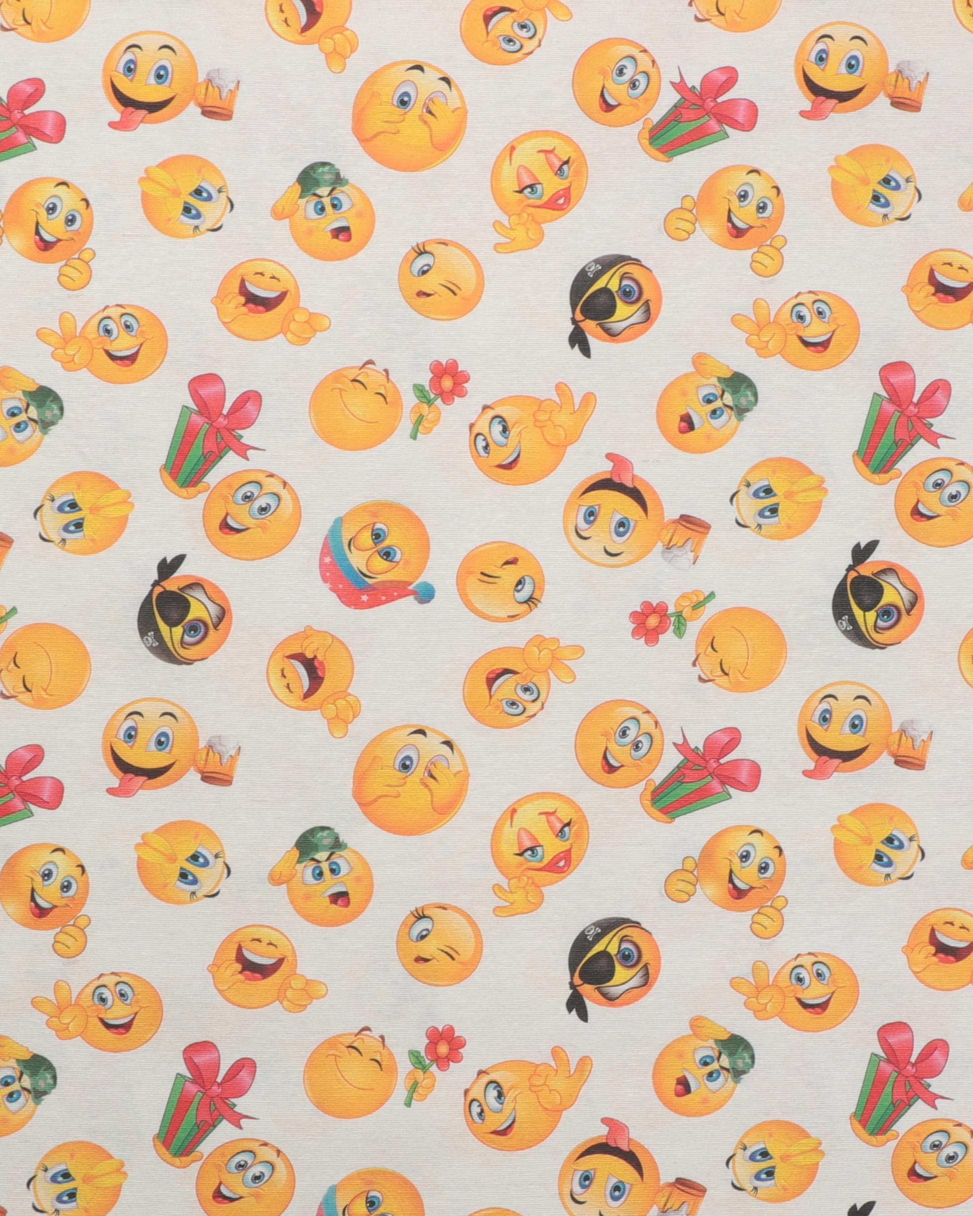 Smileys på offwhite - Boligtekstil - 50% Bomuld, 50% Polyester