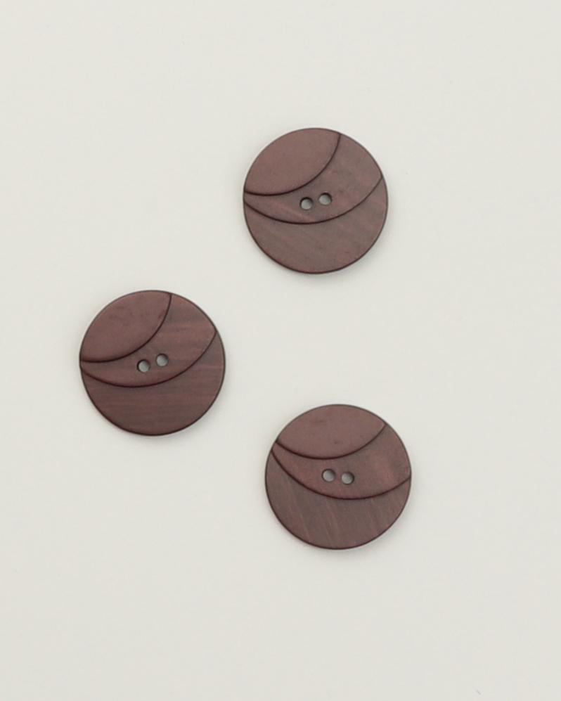 2-huls mørkebrun m. buer - 30 mm