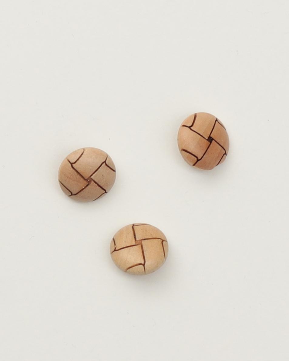 Øjeknap, lys m. mønster - 15 mm