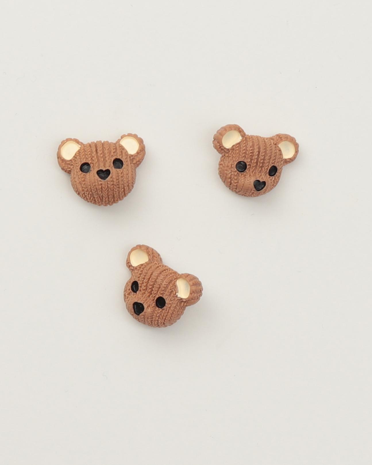 Øjeknap, brun bamse - 25 mm