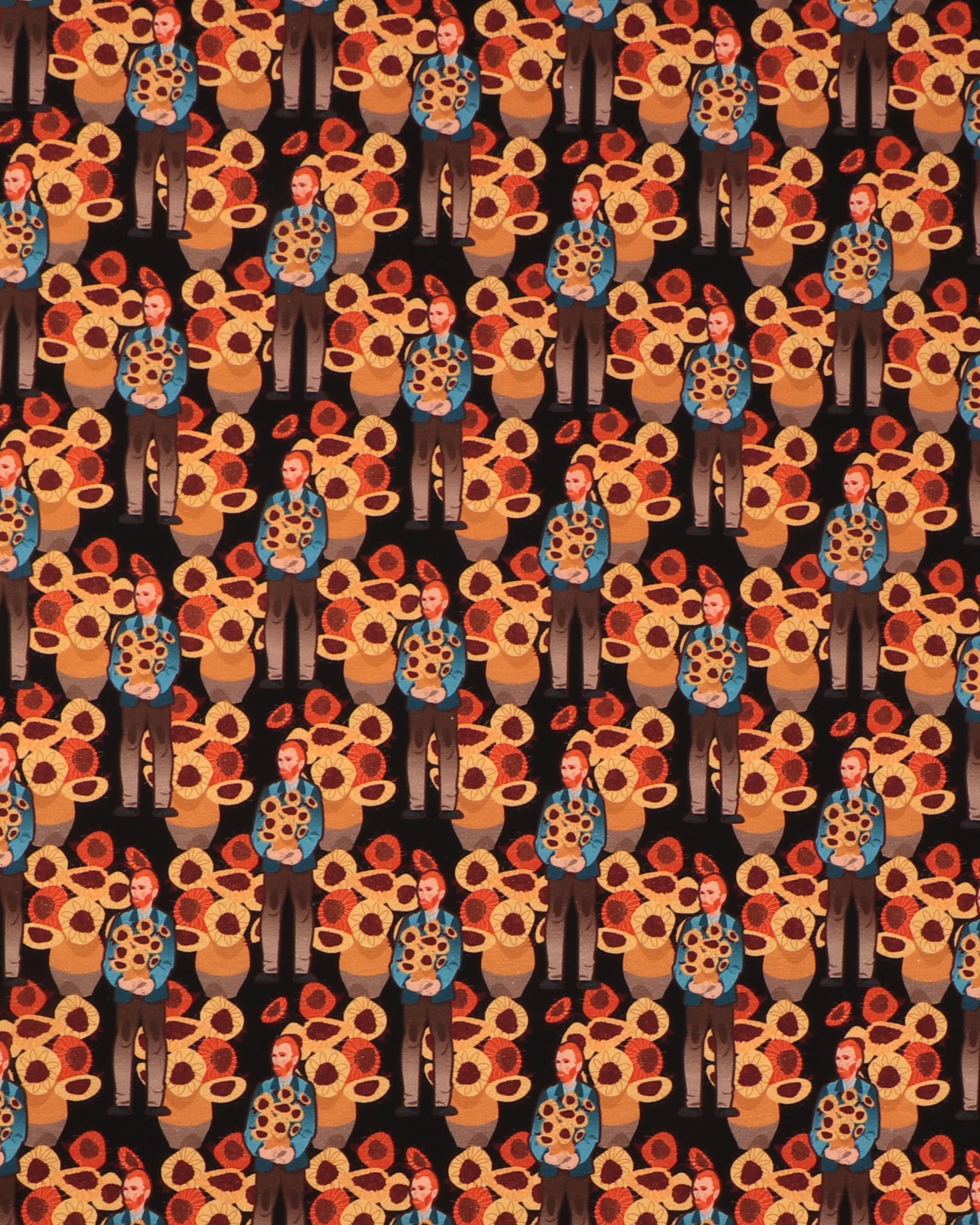 En mand med blomster - Jersey - 95% Bomuld, 5% Elastan