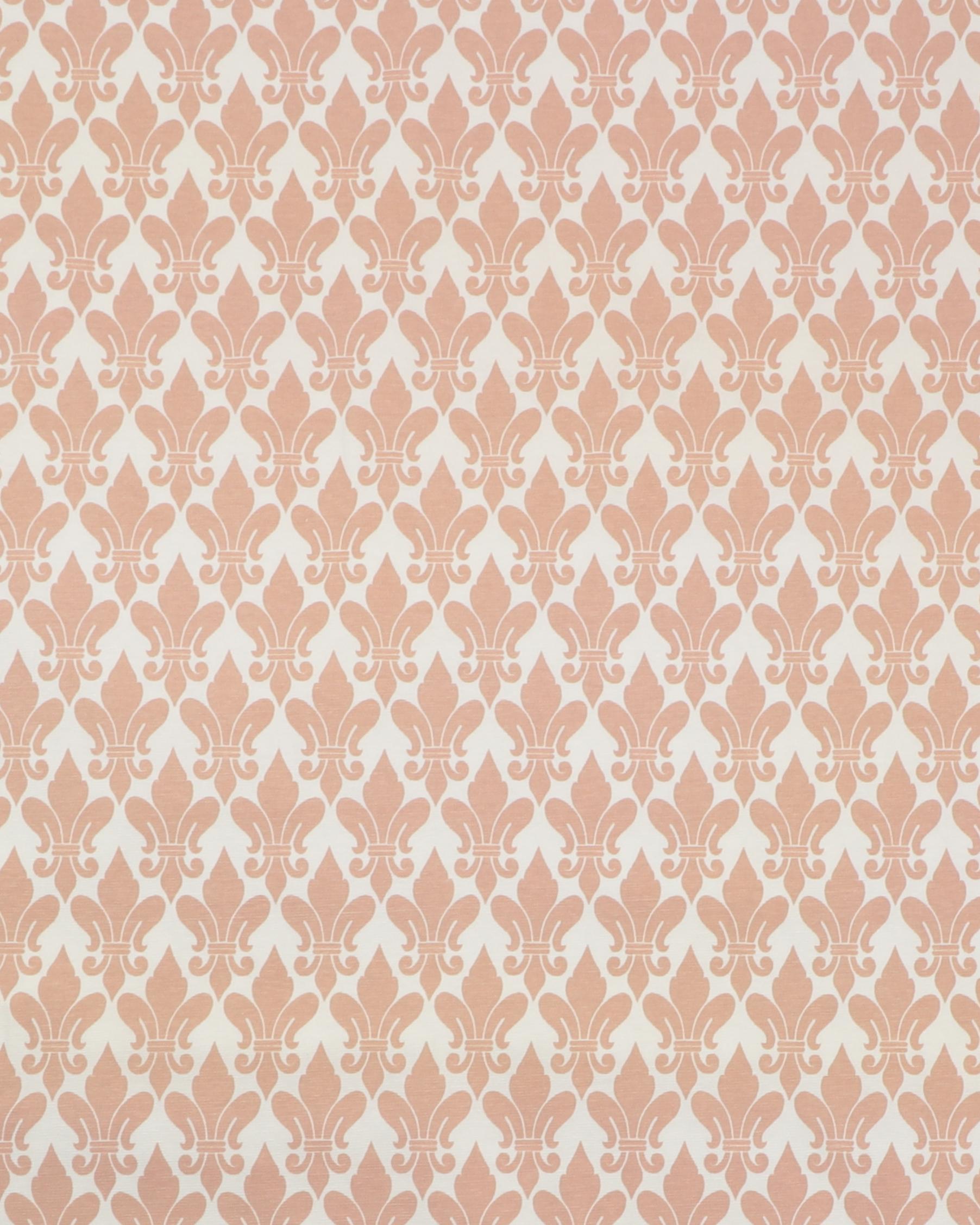 Hvid med gammelrosa ornamenter - Jersey - 95% Bomuld, 5% Elastan