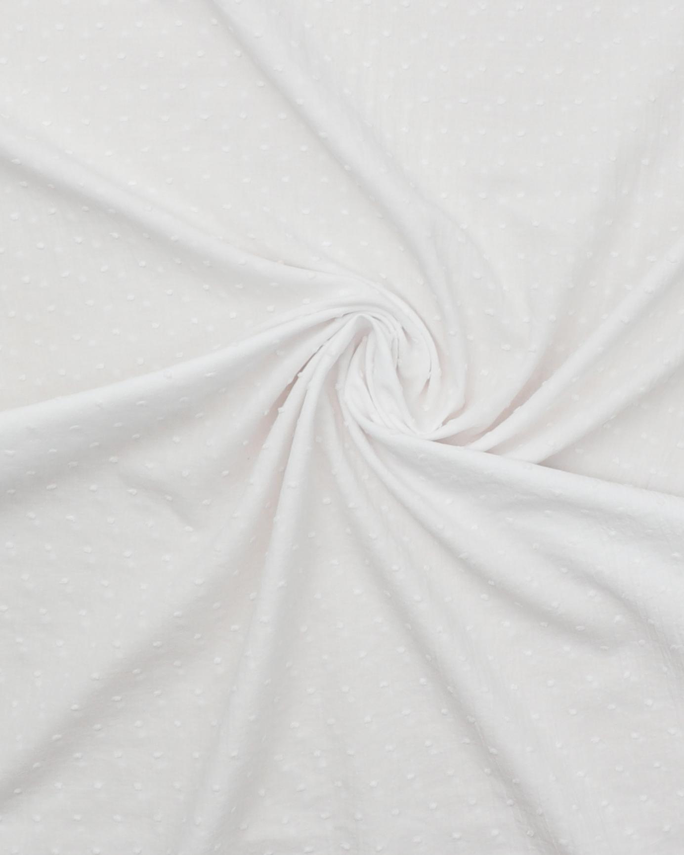 Hvid med små "dutter" - Bomuld (voile) - 100% Bomuld
