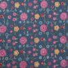 Denim med broderet blomster - Bomuld/viskose