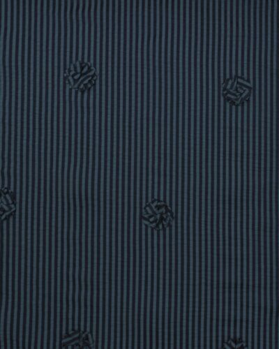 Striber med påsyet blomster, mørkeblå/blå - Viskose/polyester