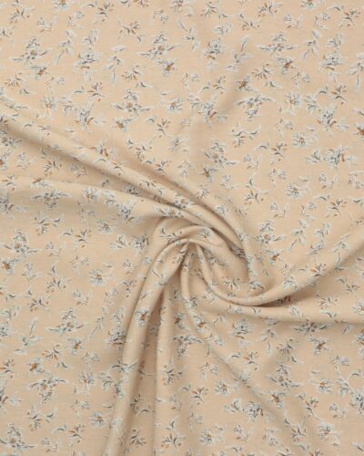 Cremefarvet med hvide blomster - Viskose/nylon 7 Cremefarvet med hvide blomster - Viskose/nylon