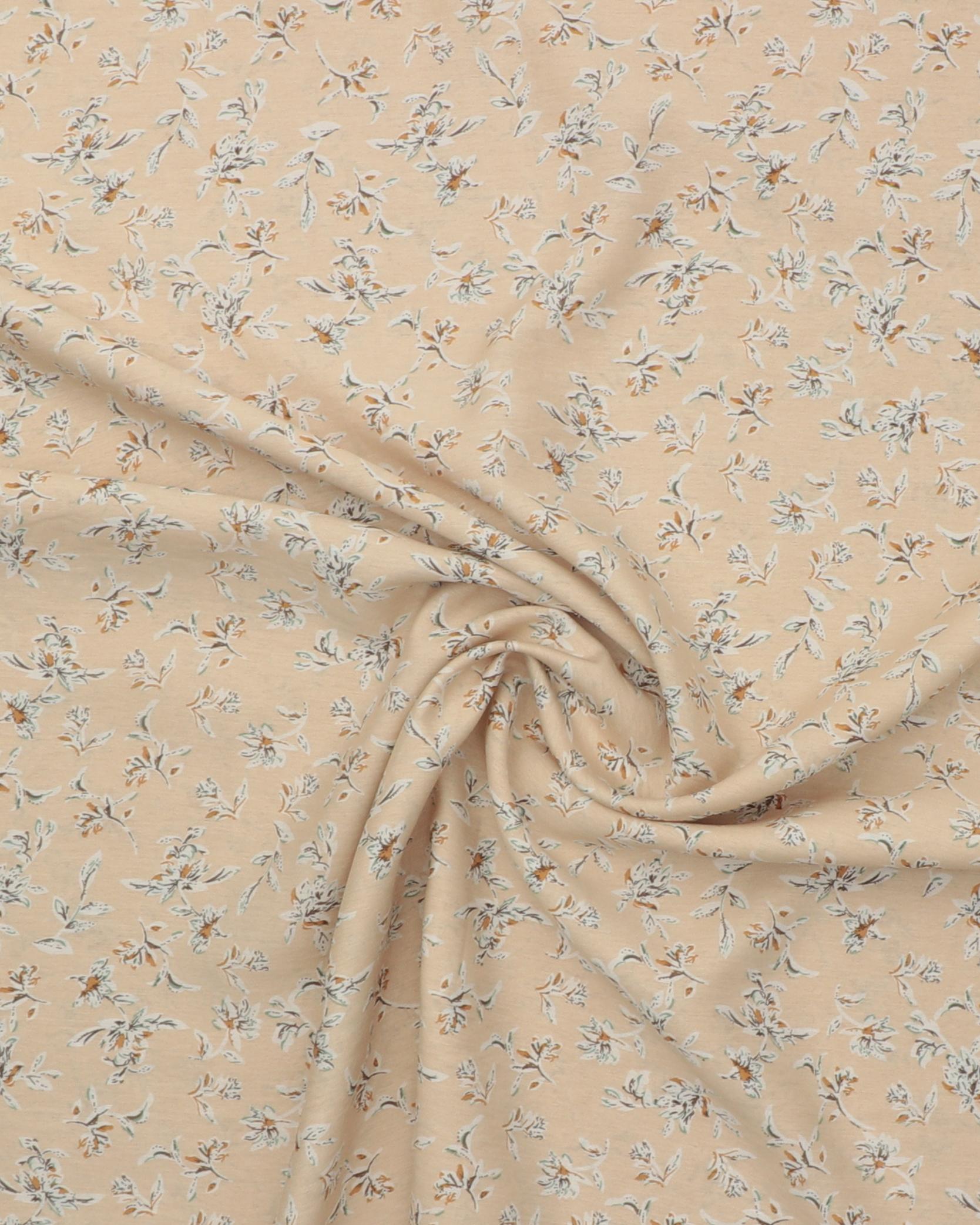 Cremefarvet med hvide blomster - Viskose/nylon 5 Cremefarvet med hvide blomster - Viskose/nylon - Billede 3