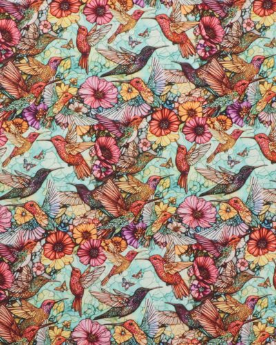 Blomster og colibrier - Patchwork
