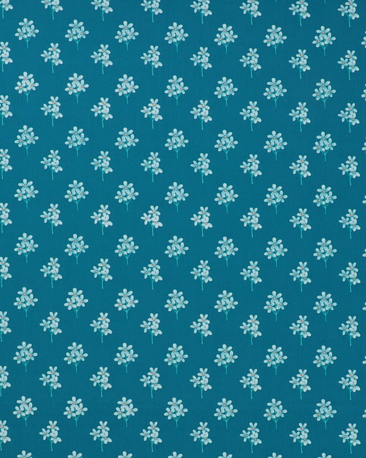 Gulf breeze, blomster på blå - Patchwork - 100% Bomuld