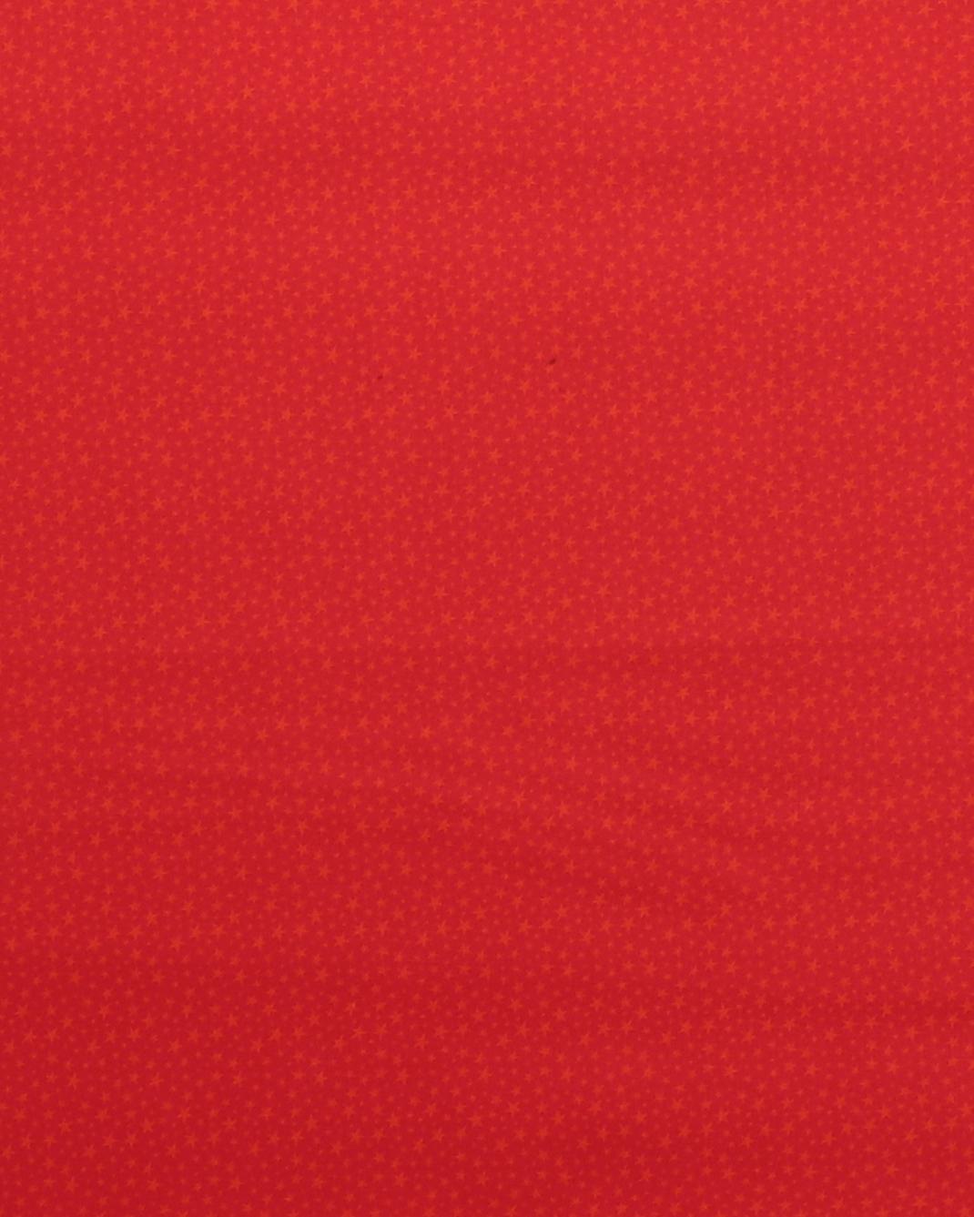 Små lyse røde stjerner på rød - Patchwork - 100% Bomuld