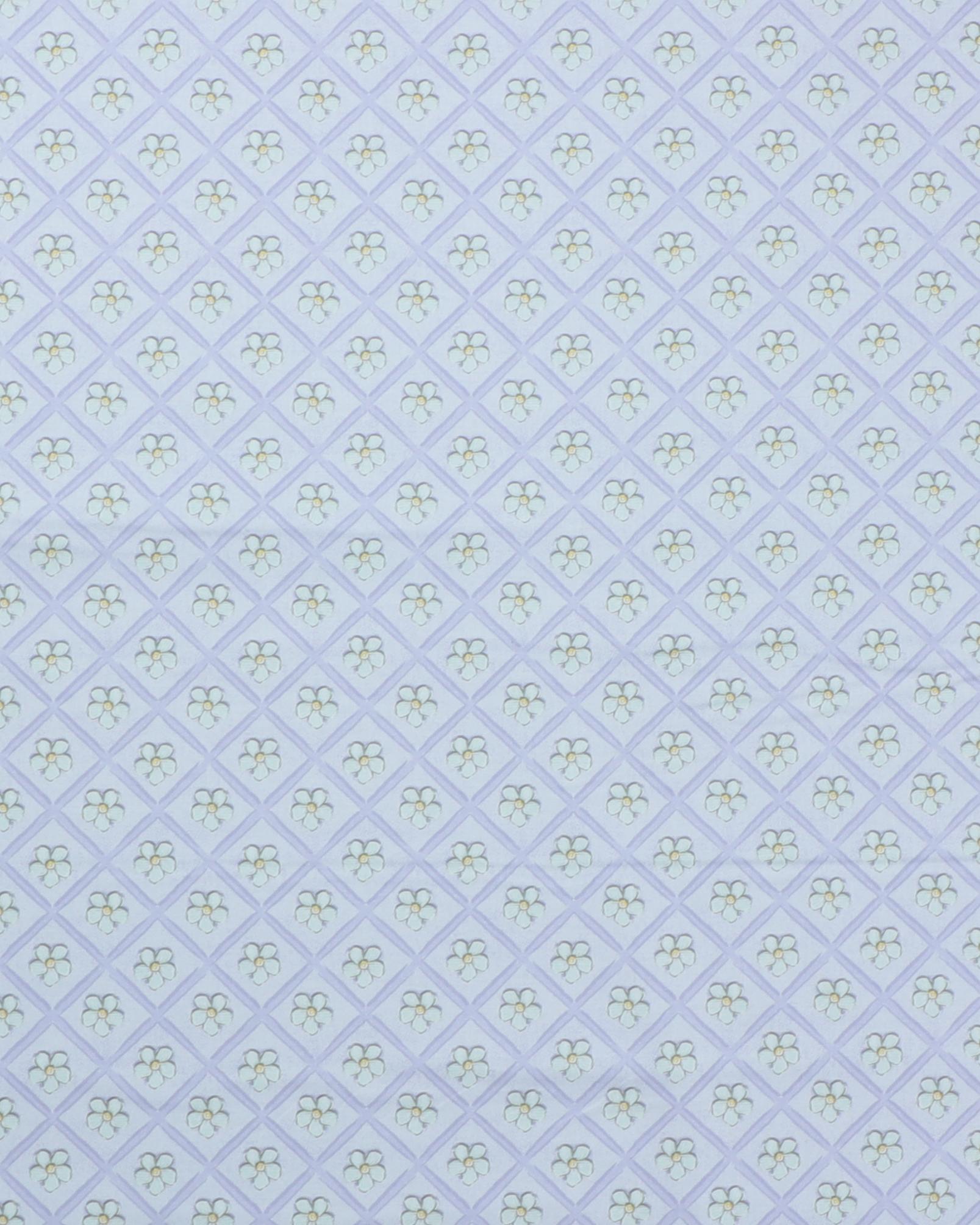 Lyselilla med blomst - Patchwork - 100% Bomuld