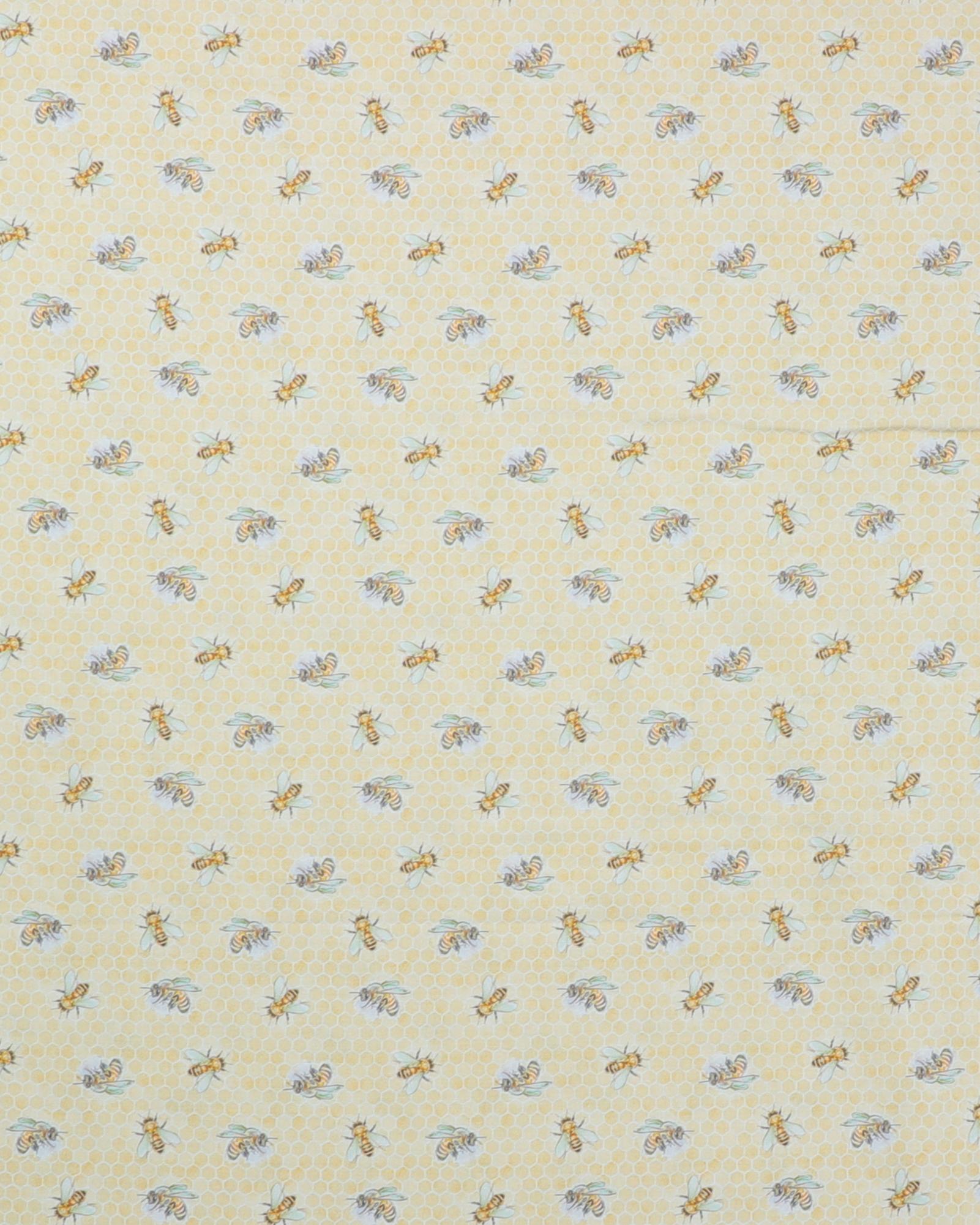 Lysegul med bier - Patchwork - 100% Bomuld