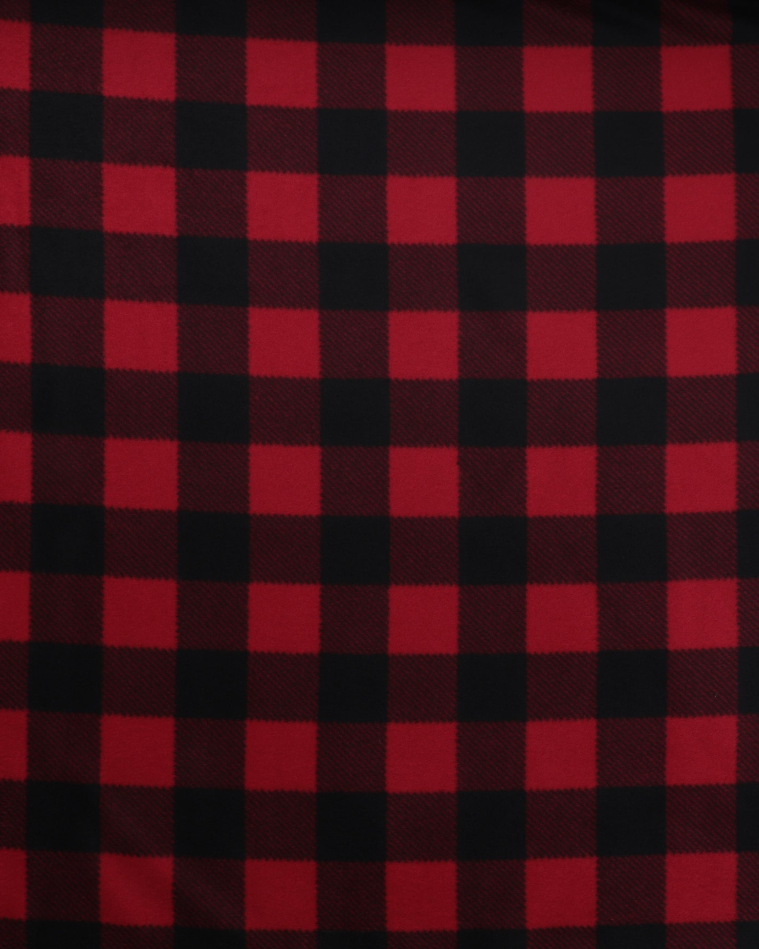 Sort/rød tern - Fleece - 100% Polyester