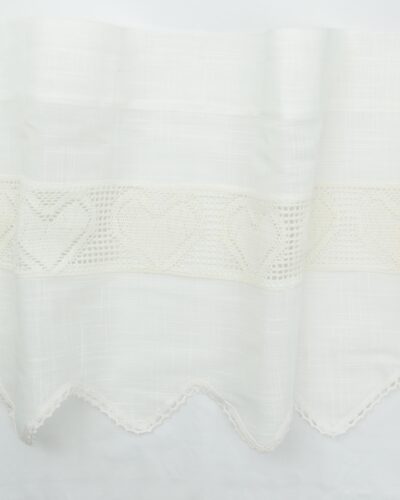 Cafégardin, Offwhite m. tungekant - 45 cm høj
