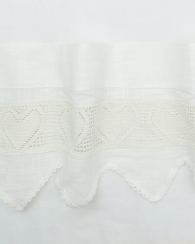 Cafégardin, Offwhite m. tungekant - 30 cm høj