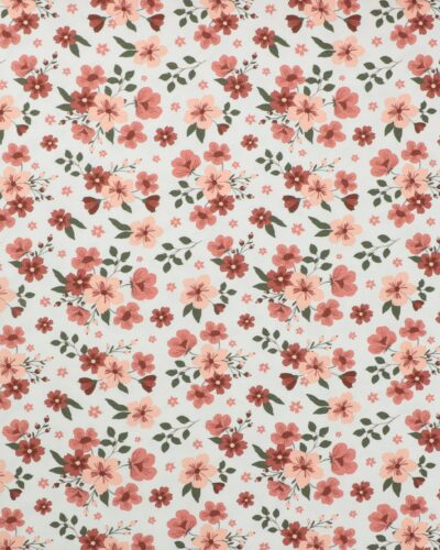 Flødefarvet m. blomster - Jersey