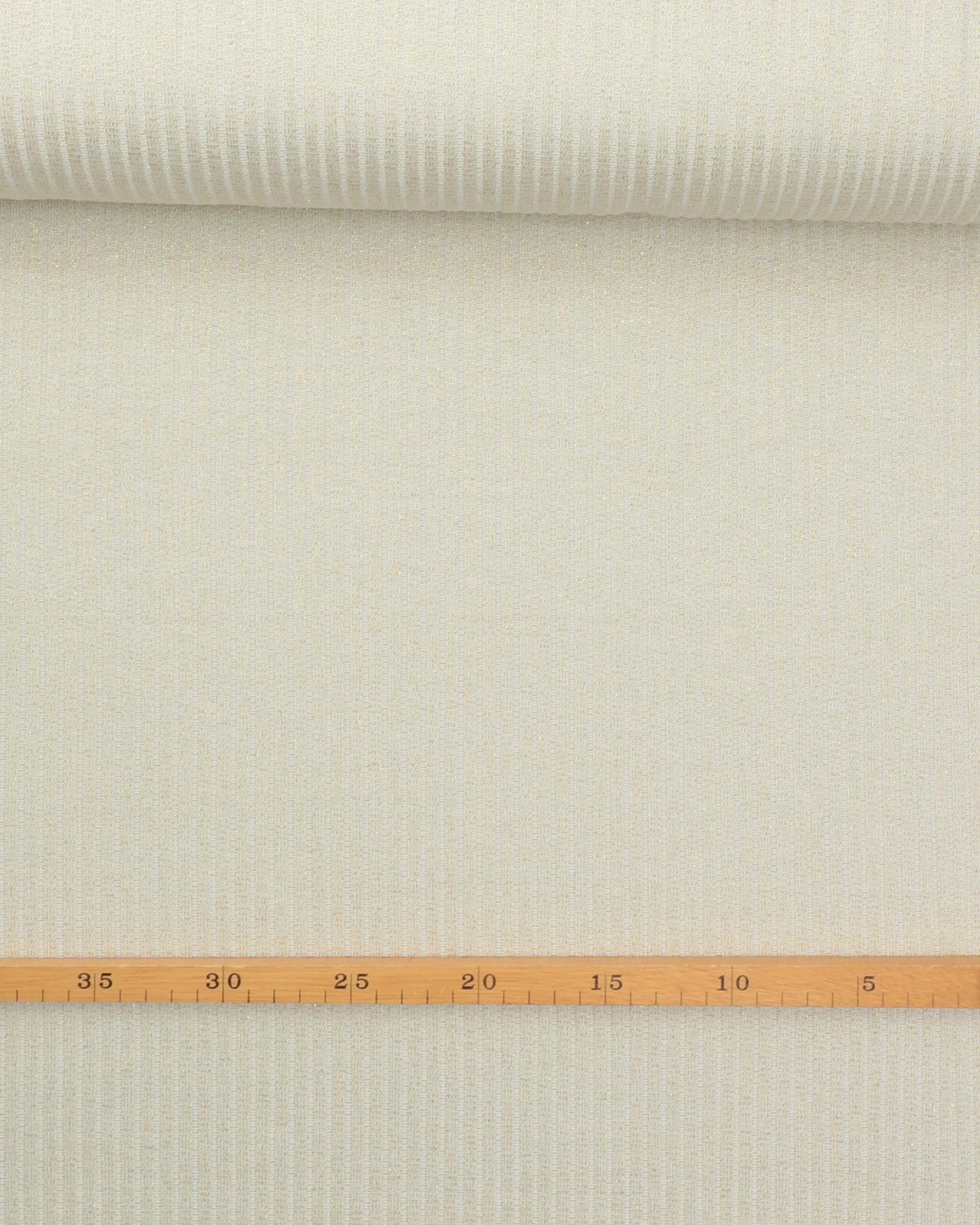 Riflet offwhite/guldglimmer - Strik (polyester/viskose) 4 Riflet offwhite/guldglimmer - Strik (polyester/viskose) - Billede 2