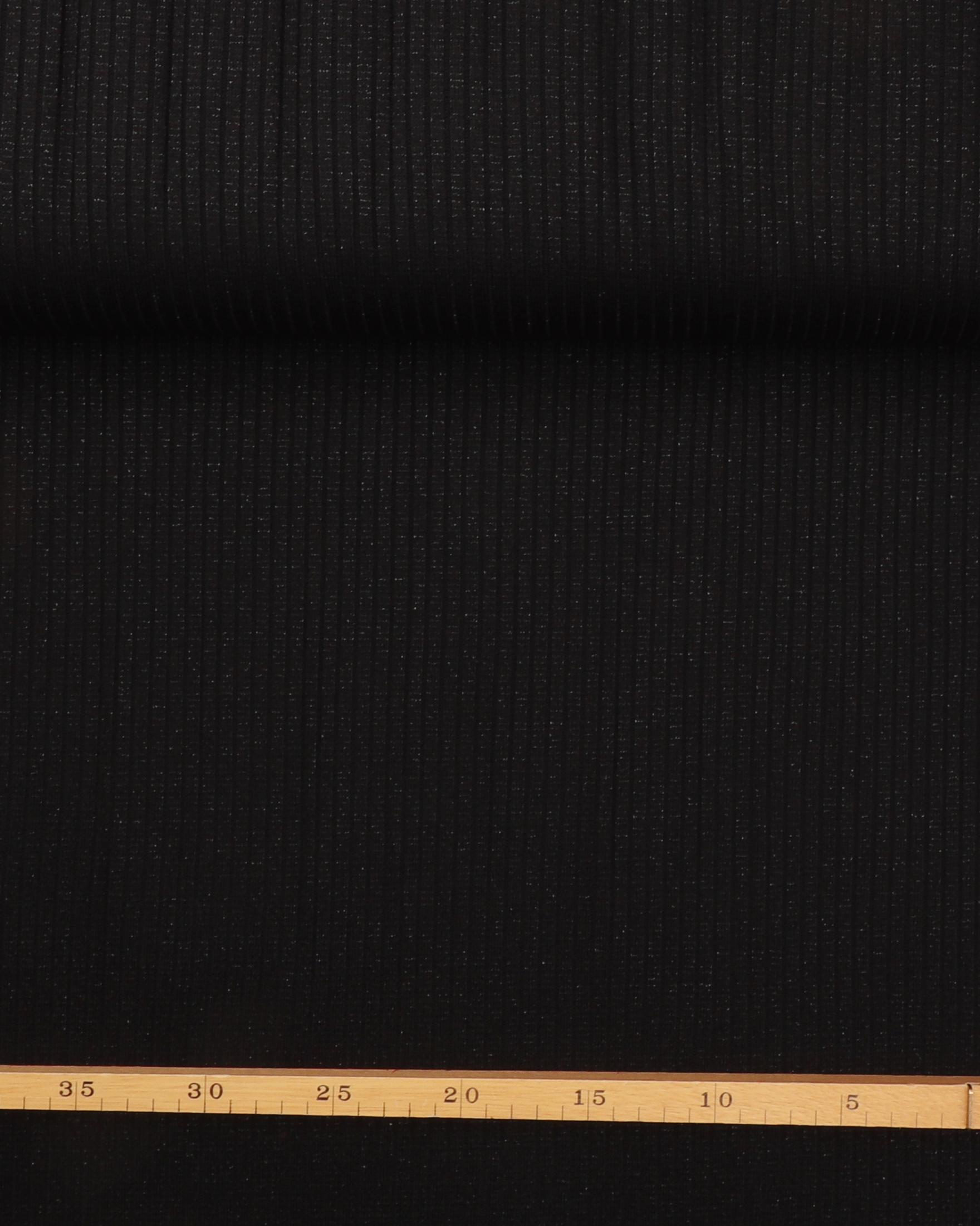 Riflet sort/sølvglimmer - Strik (polyester/viskose) 4 Riflet sort/sølvglimmer - Strik (polyester/viskose) - Billede 2