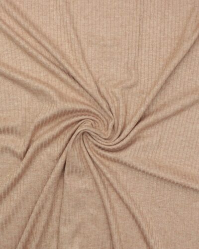 Riflet mørk beige/guldglimmer - Strik (polyester/viskose)