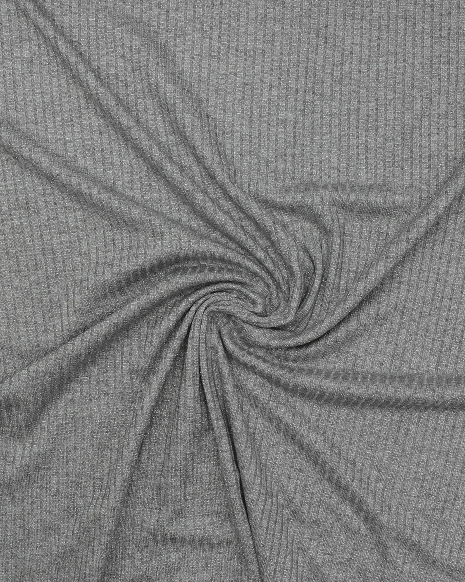 Riflet mørk grå/sølvglimmer - Strik (polyester/viskose) - 43% Viskose, 57% Polyester
