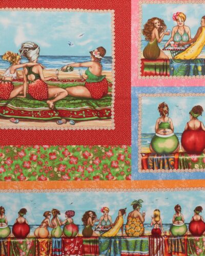 Fruit ladies, motiver m. "jordbærkant" - Patchwork rapport