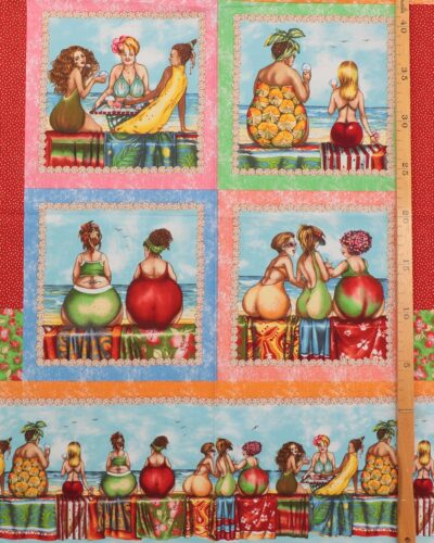 Fruit ladies, motiver m. "jordbærkant" - Patchwork rapport