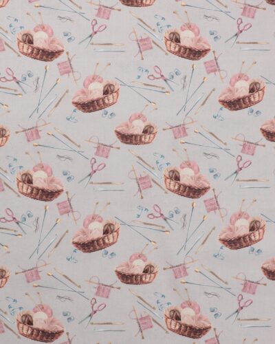 Cosy Knit, rosa garn i kurv - Patchwork