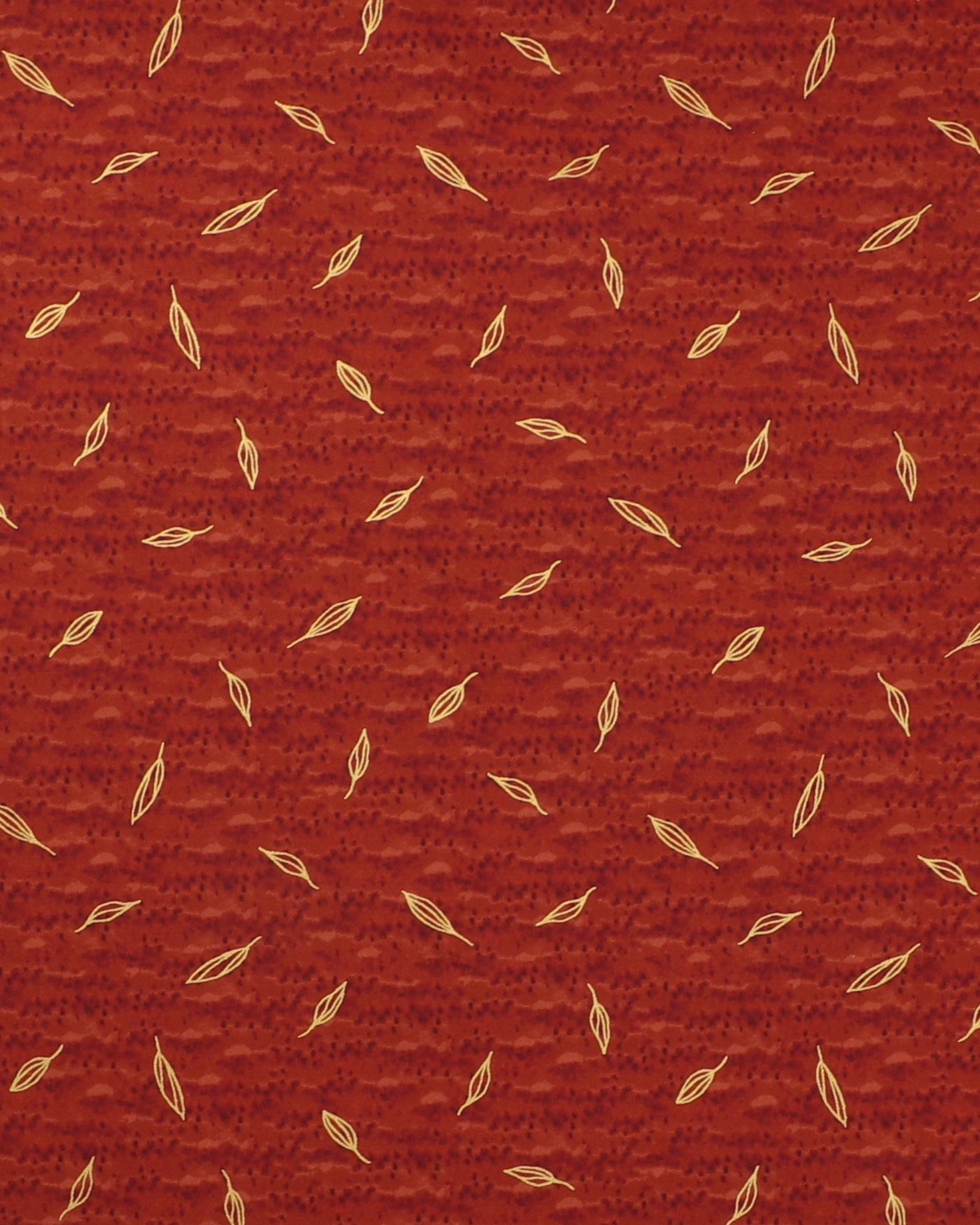 Flora & Form, meleret rustbrun med guldblade - Patchwork - 100% Bomuld