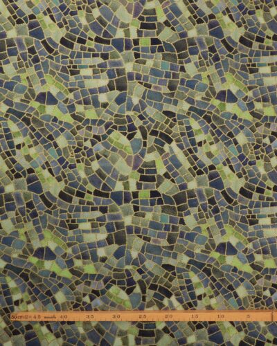 Alternative view of Flora & Form, mosaik i grøn og blå med lidt guld - Patchwork