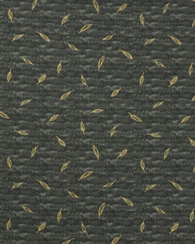 Flora & Form, meleret mørkegrøn med guldblade - Patchwork