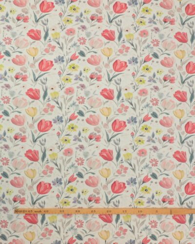 Alternative view of Offwhite med tulipaner - Bambus jersey