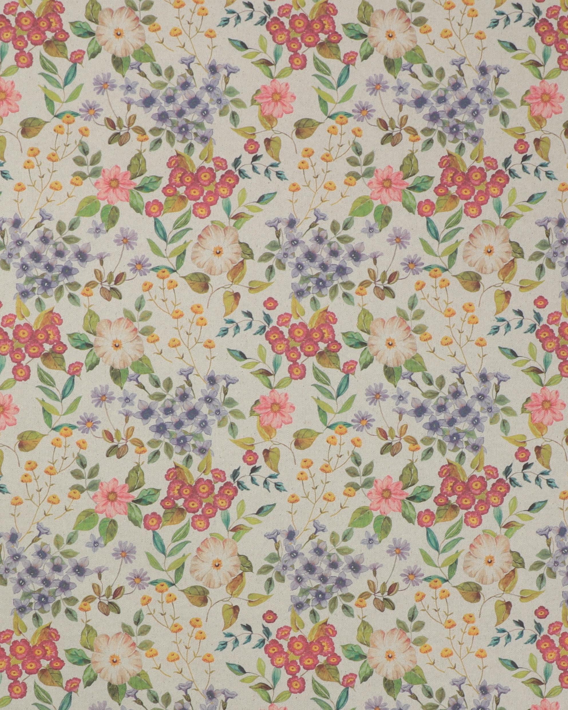 Blomster i rød og lilla - Boligtekstil - 30% Polyester, 70% Bomuld