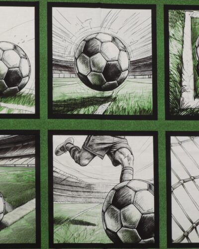 6 motiver med fodbold - Patchwork panel 7 6 motiver med fodbold - Patchwork panel