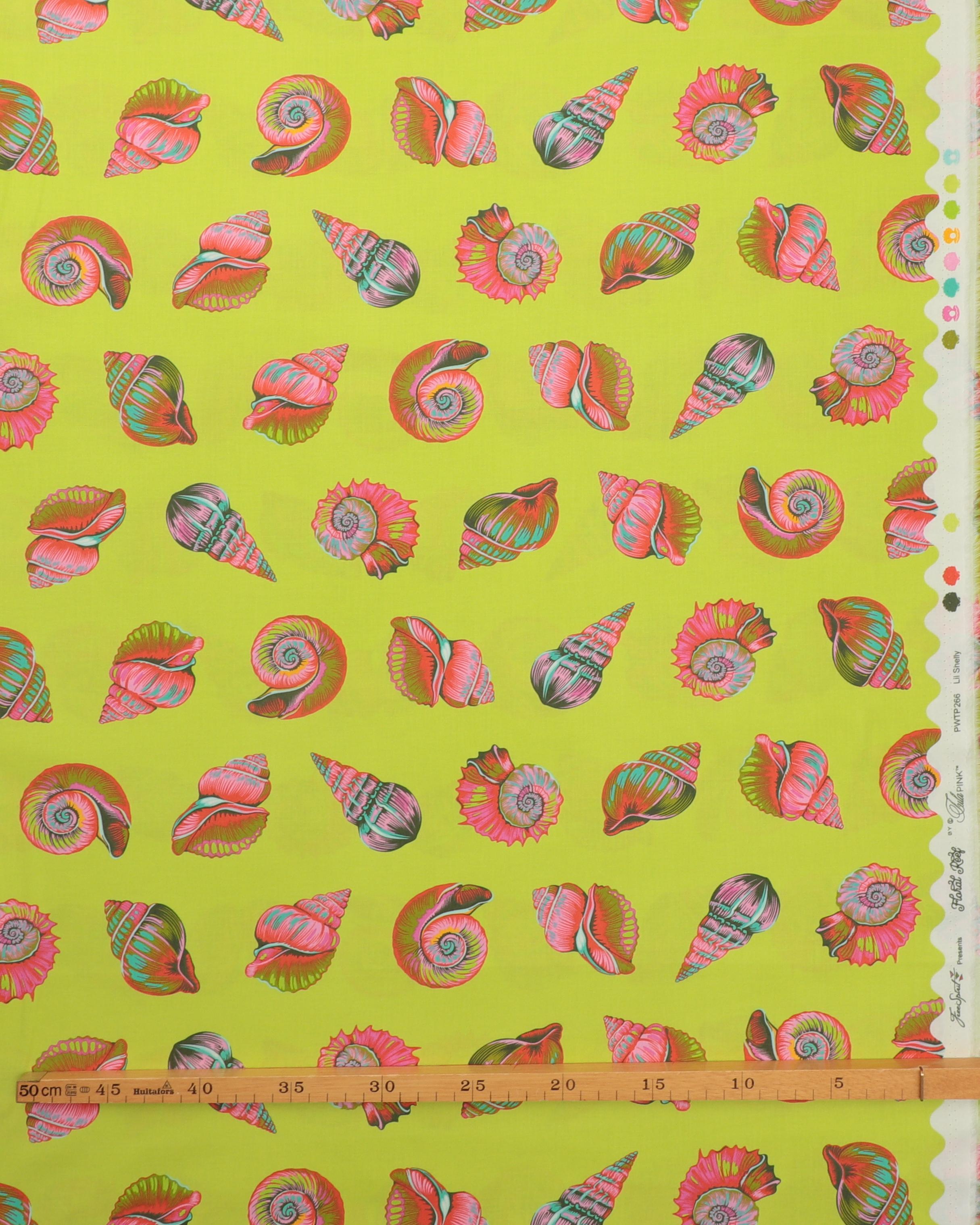 Floral Reef, Lil Shelly lime - Tula Pink 4 Floral Reef, Lil Shelly lime - Tula Pink - Billede 2