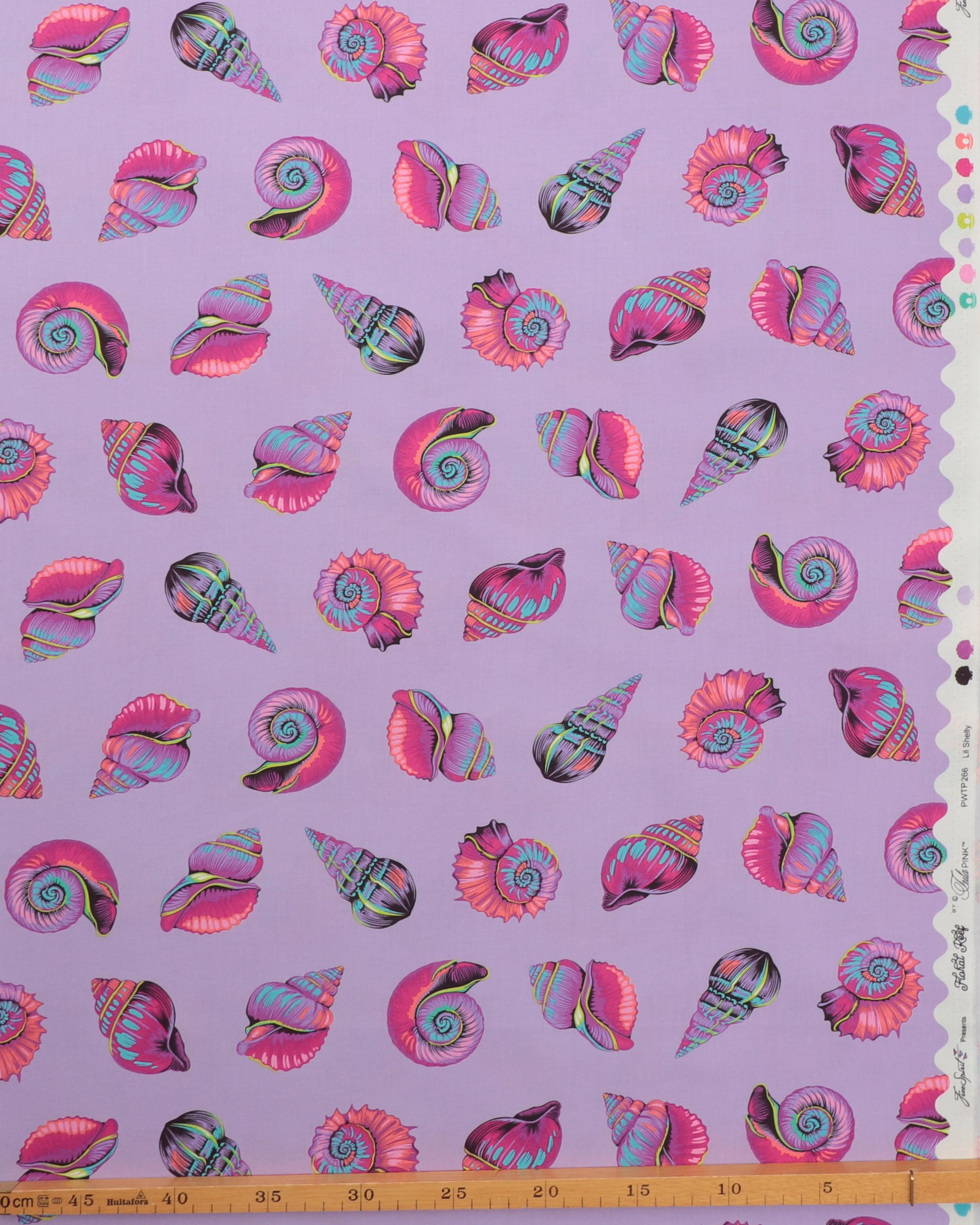 Floral Reef, Lil Shelly lys lilla - Tula Pink 4 Floral Reef, Lil Shelly lys lilla - Tula Pink - Billede 2