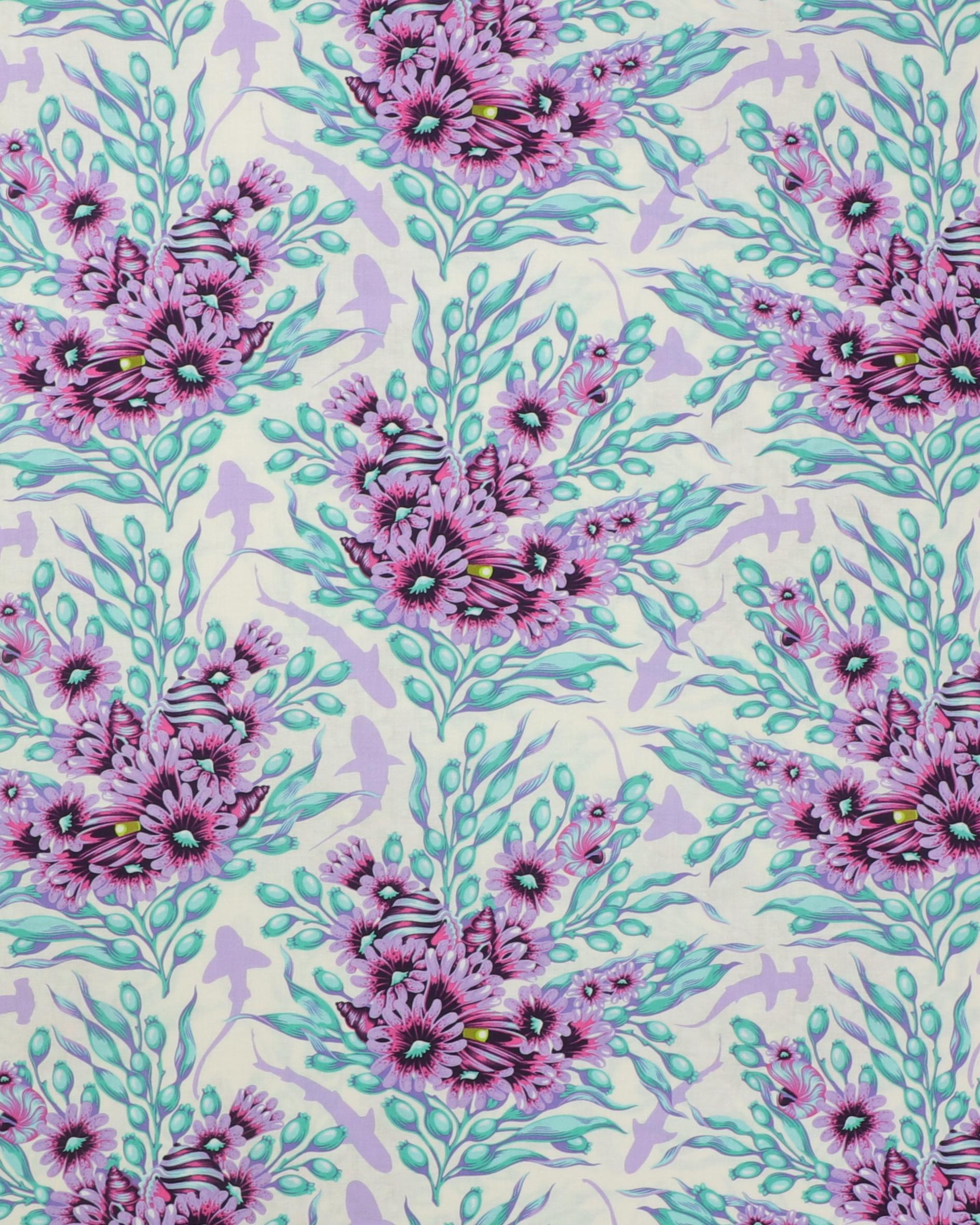 Floral Reef, Shadow Sharks - Tula Pink - 100% Bomuld