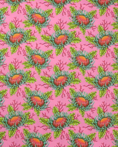 Floral Reef, Friends & Anemones mørk koral bund - Tula Pink