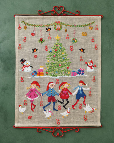 Nissebørn og gæs - Julekalender 50x64 cm