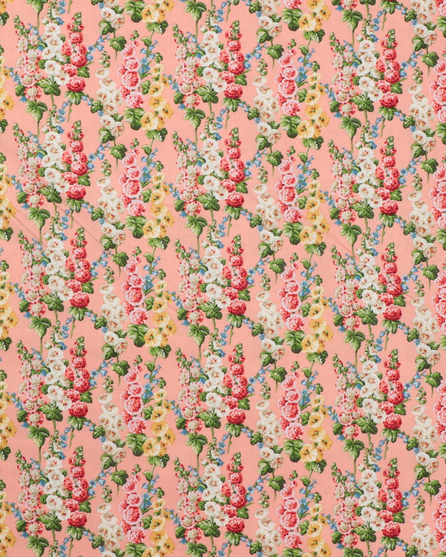 Art of the garden, Hollyhocks - Sanderson - 100% Bomuld