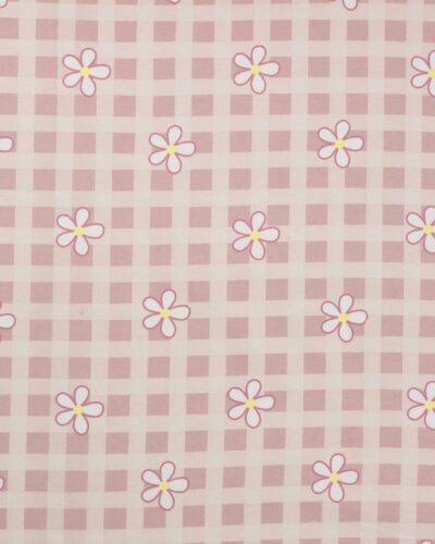 Flonnel - Gammelrosa, sart rosa og beige med blomster